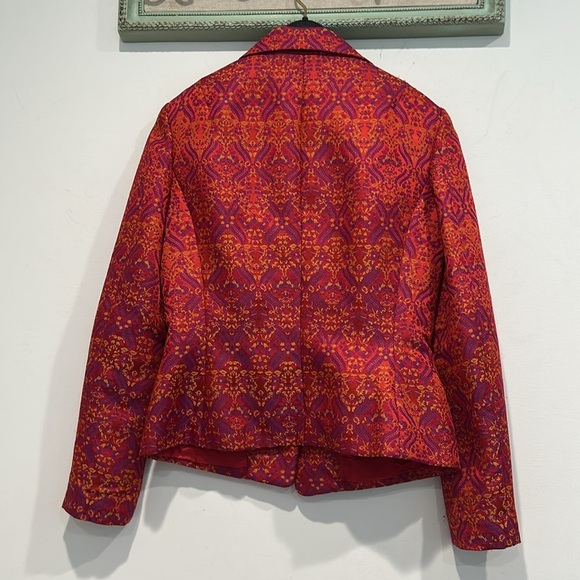 Isabela ardee Neiman Marcus Vintage Red and Orange Women's Jacket size 6 - Picture 9 of 11
